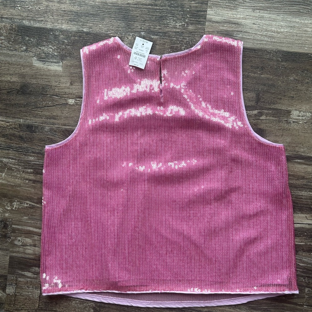 J. Crew Sparkling Pink Sequin Top - Picture 2 of 8